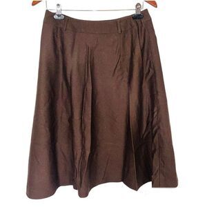 Talbots Womens Skirt Size10 Brown A Line Business Lined Knee Length Stretch Wool